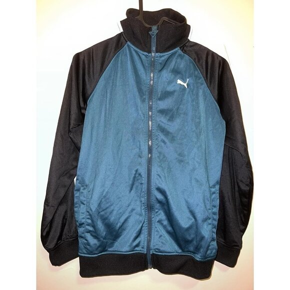 Puma original men's sports jacket size L Blue And Black Color Zipped - Picture 1 of 10